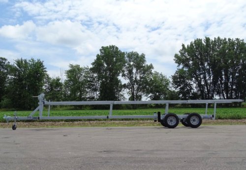 26' Crank Up Tandem Axle Pontoon Trailer